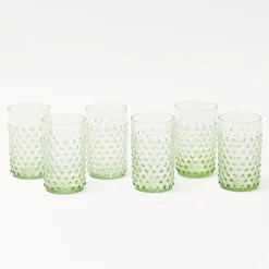 Emerald Hobnail Glasses (Set Of 6)