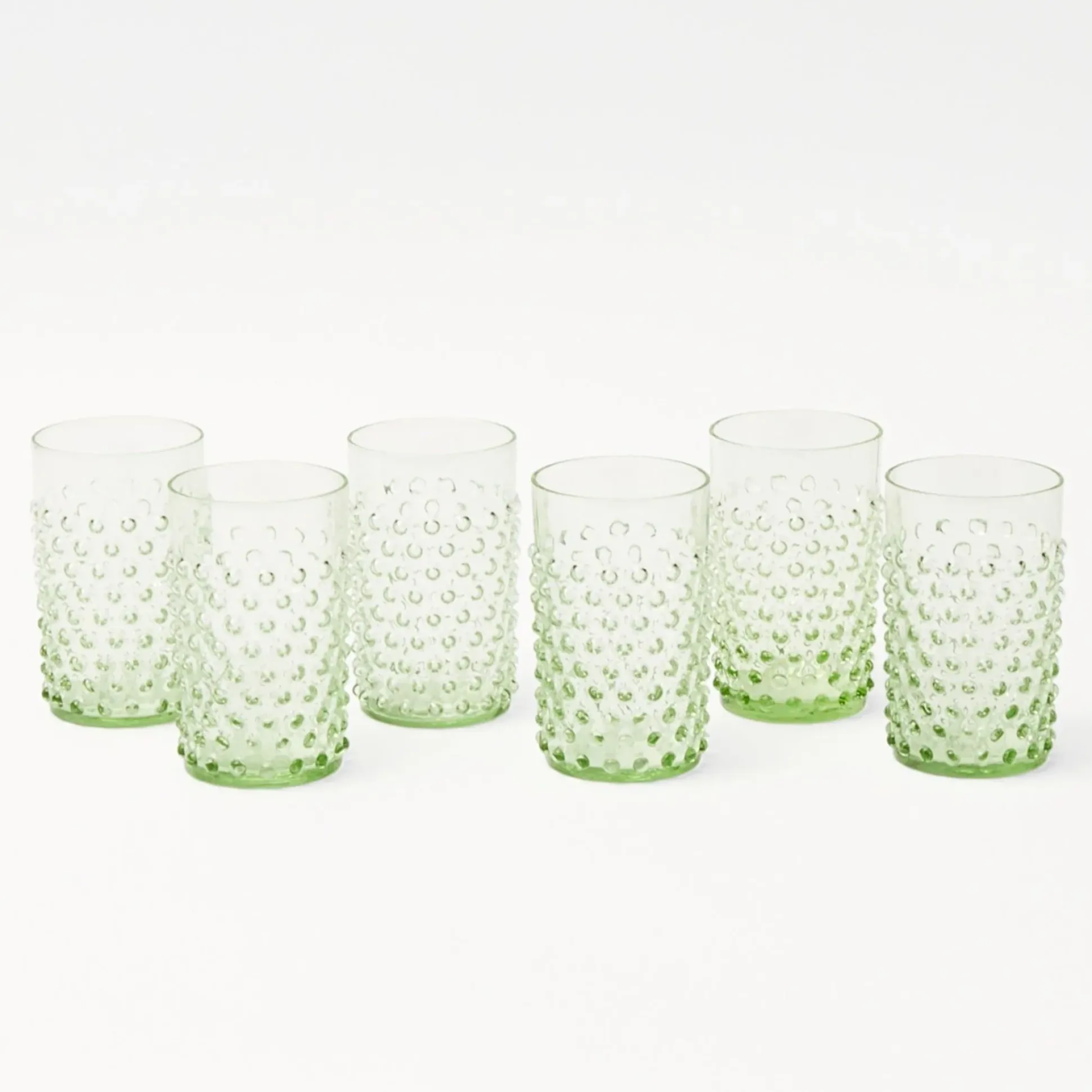 Emerald Hobnail Glasses (Set Of 6)