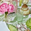 Emerald Hobnail Jug With Rose Handle & Glasses (Set Of 6)