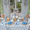 French Blue Garland Dinner & Starter Plates (Set Of 8)