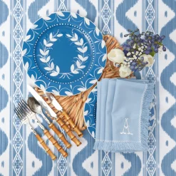 French Blue Garland Dinner Plates (Set Of 4)