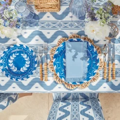 French Blue Garland Dinner & Starter Plates (Set Of 8)