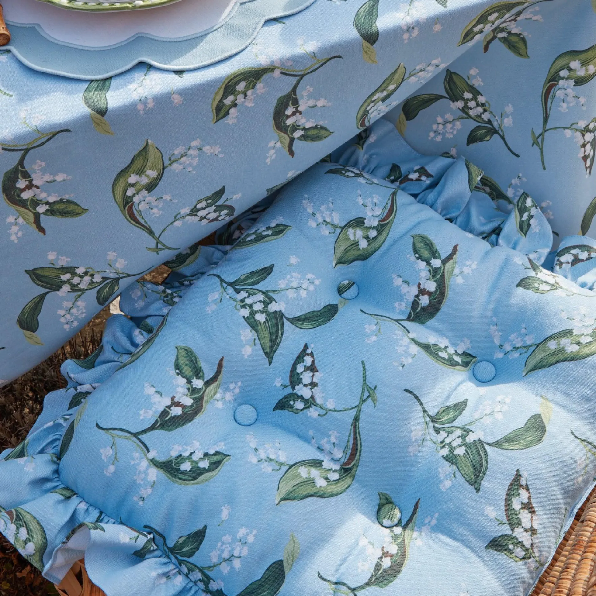 Frilled Lily Of The Valley Seat Pad Cushion