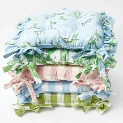 Frilled Lily Of The Valley Seat Pad Cushion (Set Of 4)