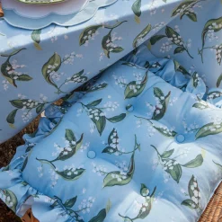 Frilled Lily Of The Valley Seat Pad Cushion (Set Of 4)