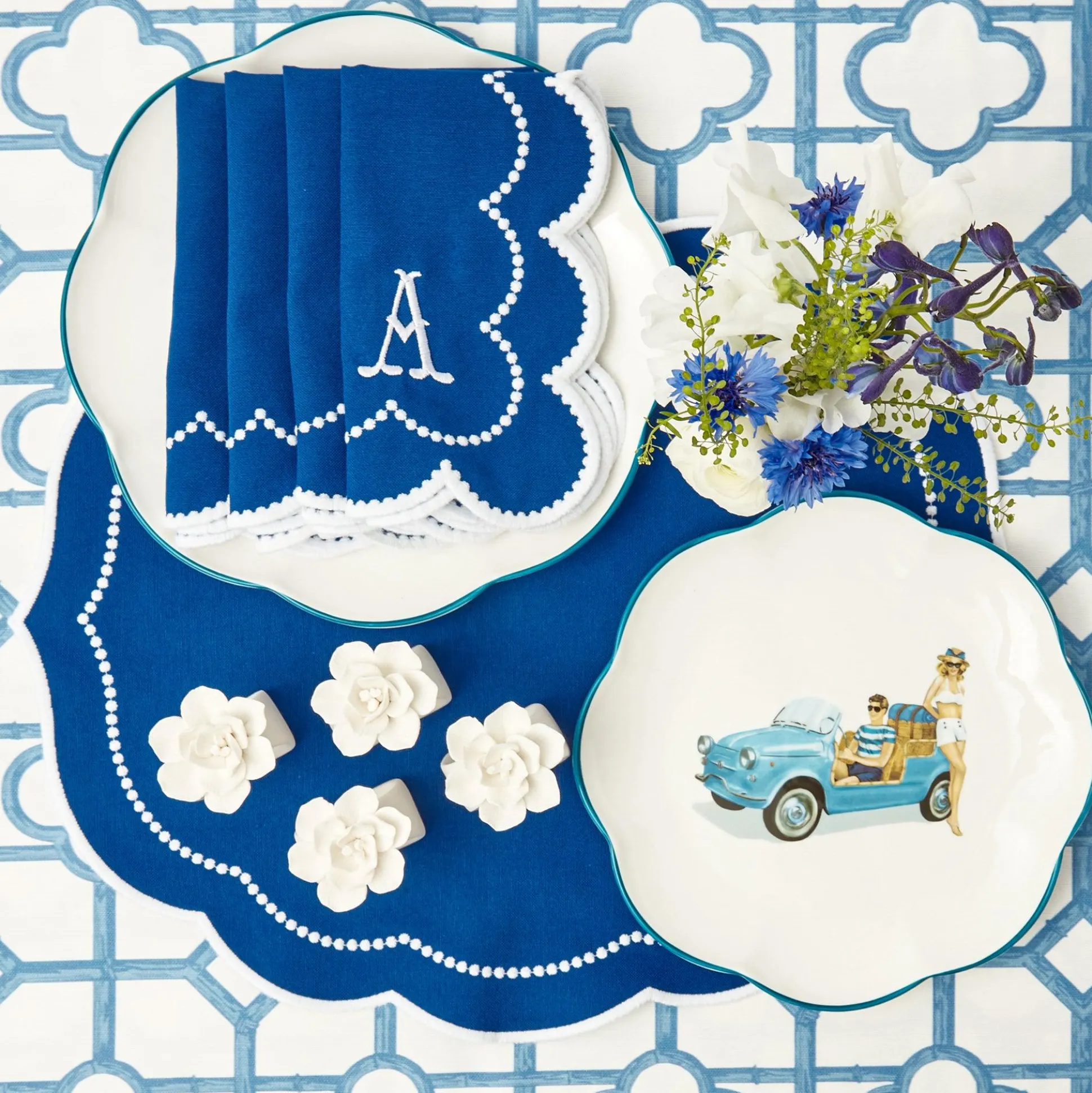 Gabrielle Blue Placemats (Set Of 4)