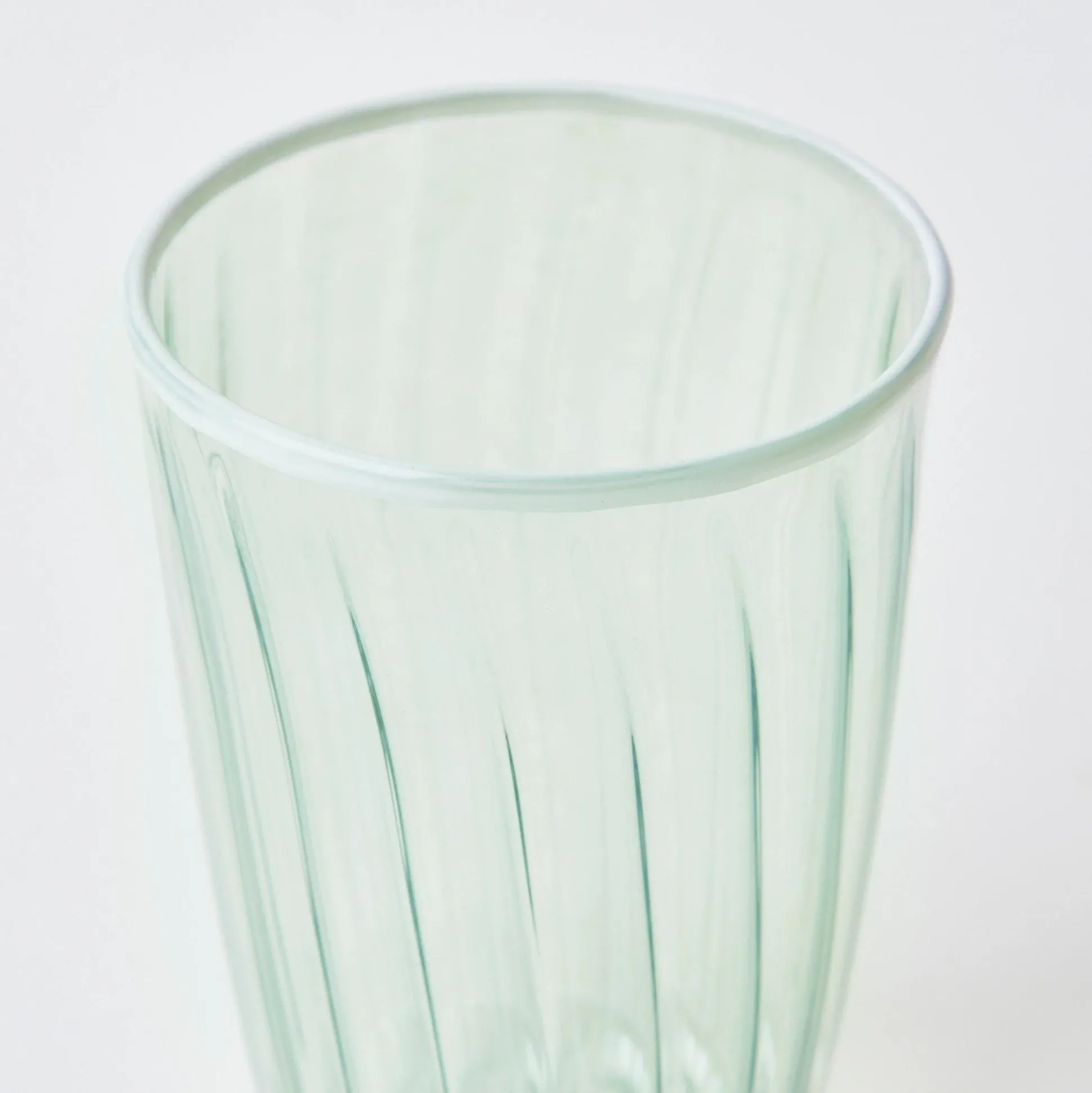 Green & White Rim Water Glasses (Set Of 4)