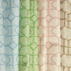 Green Bamboo Trellis Fabric
