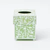 Green Floral Tole Tissue Box