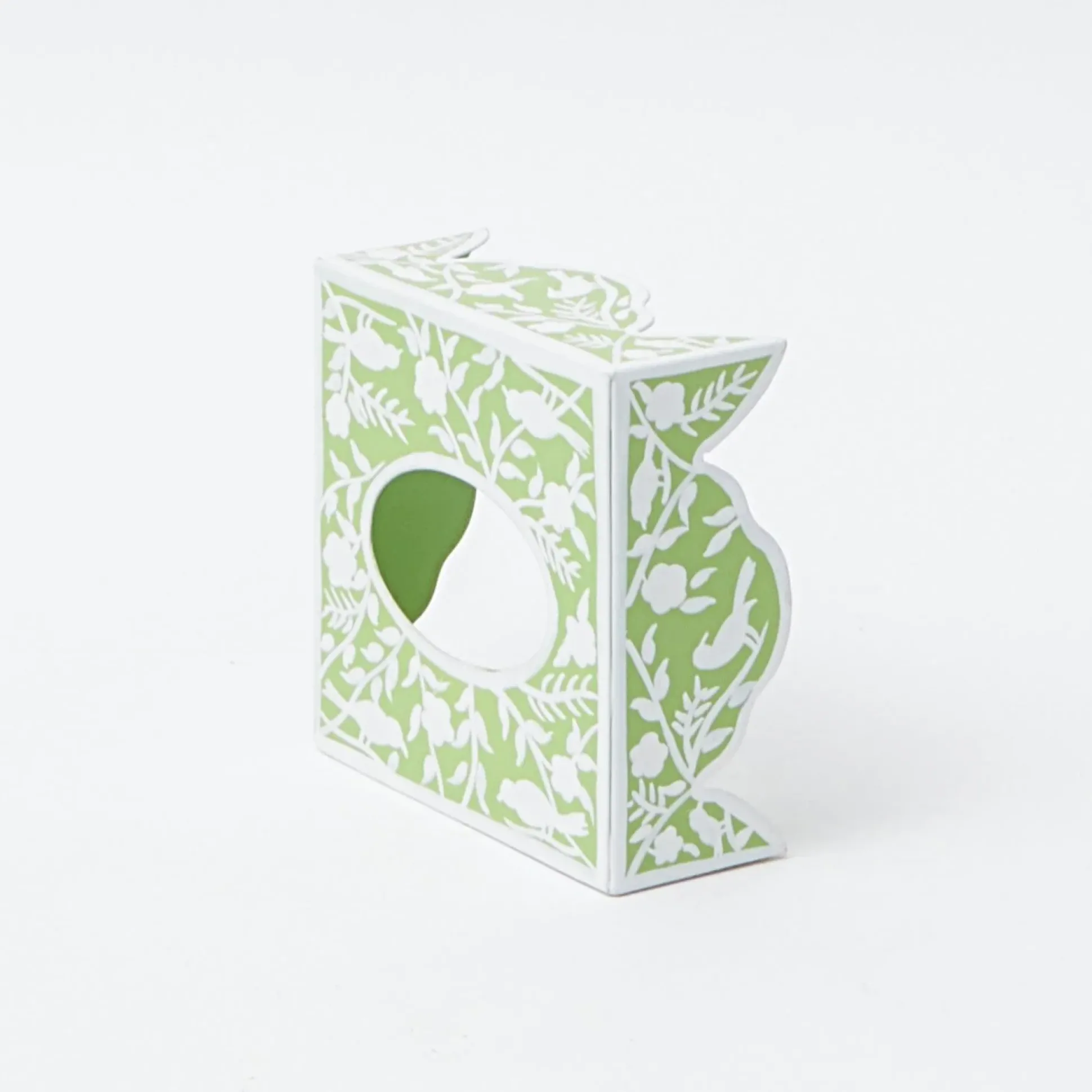Green Floral Tole Tissue Box