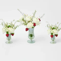 Green Fluted Vase Set