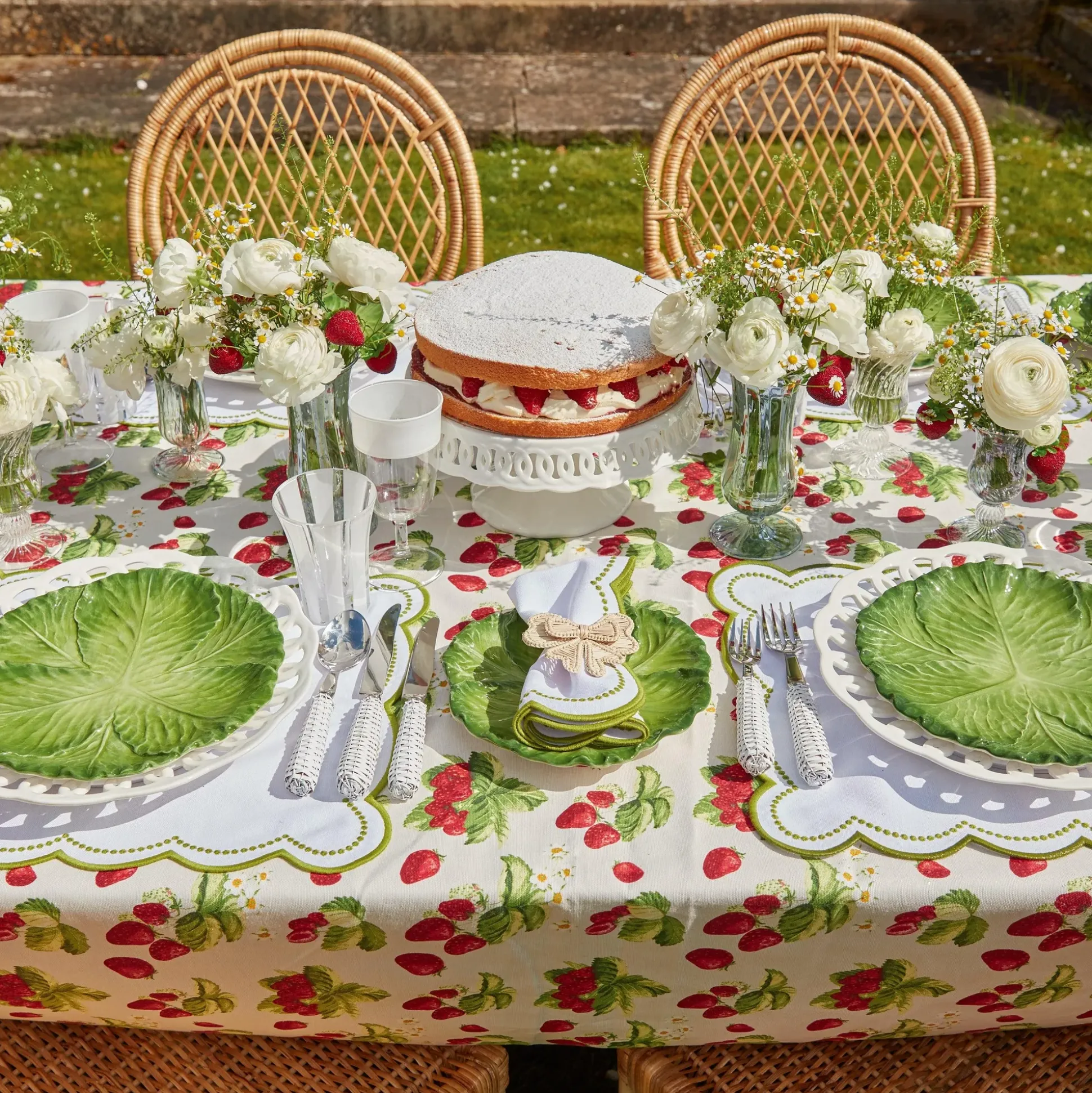 Green Fluted Vases (Pair)