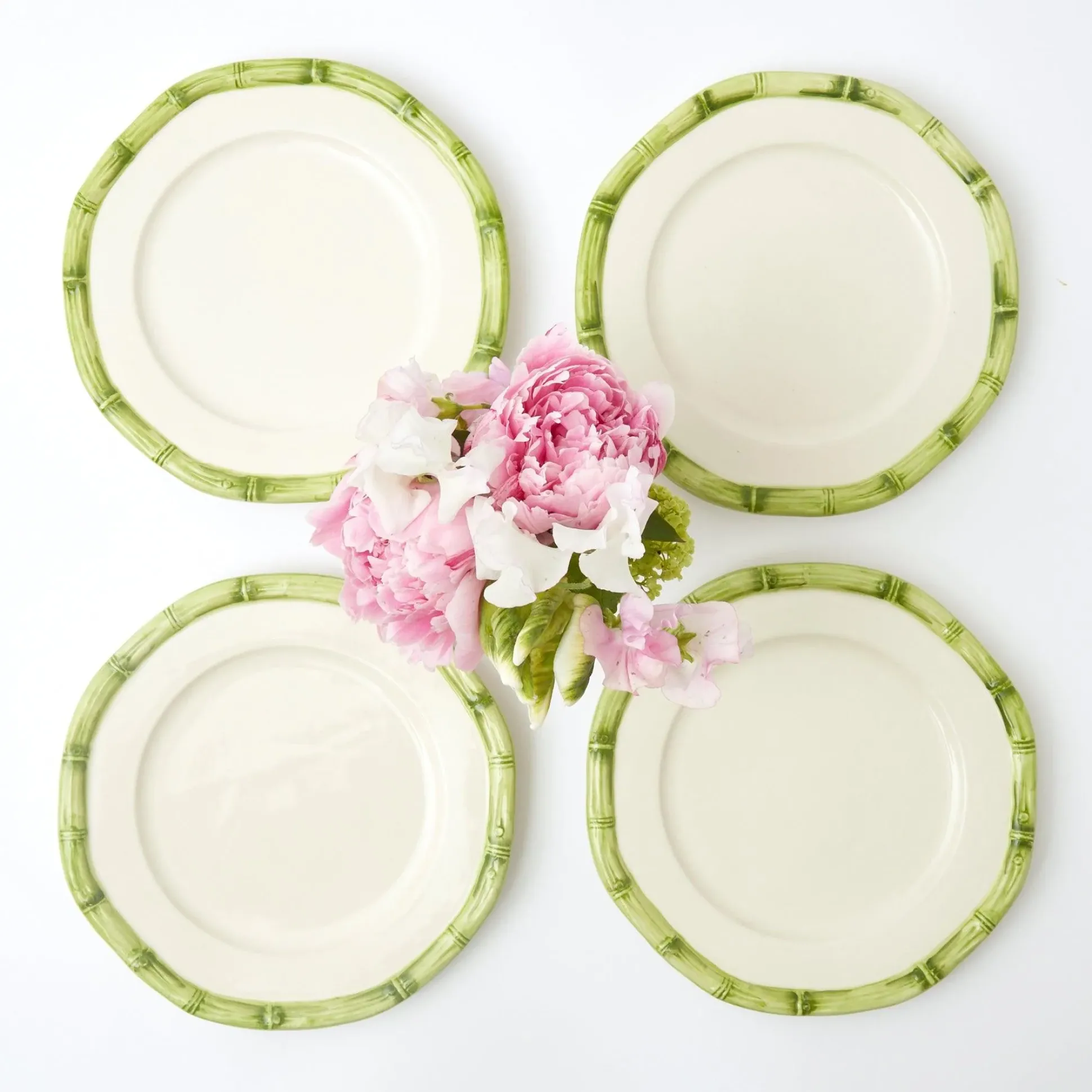 Green Geometric Bamboo Starter Plate (Set Of 4)