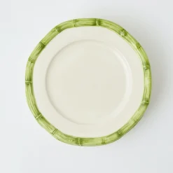 Green Geometric Bamboo Starter Plate