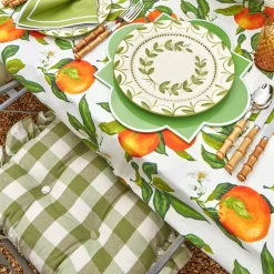 Green Gingham Ruffle Seat Pad Cushions (Set Of 4)
