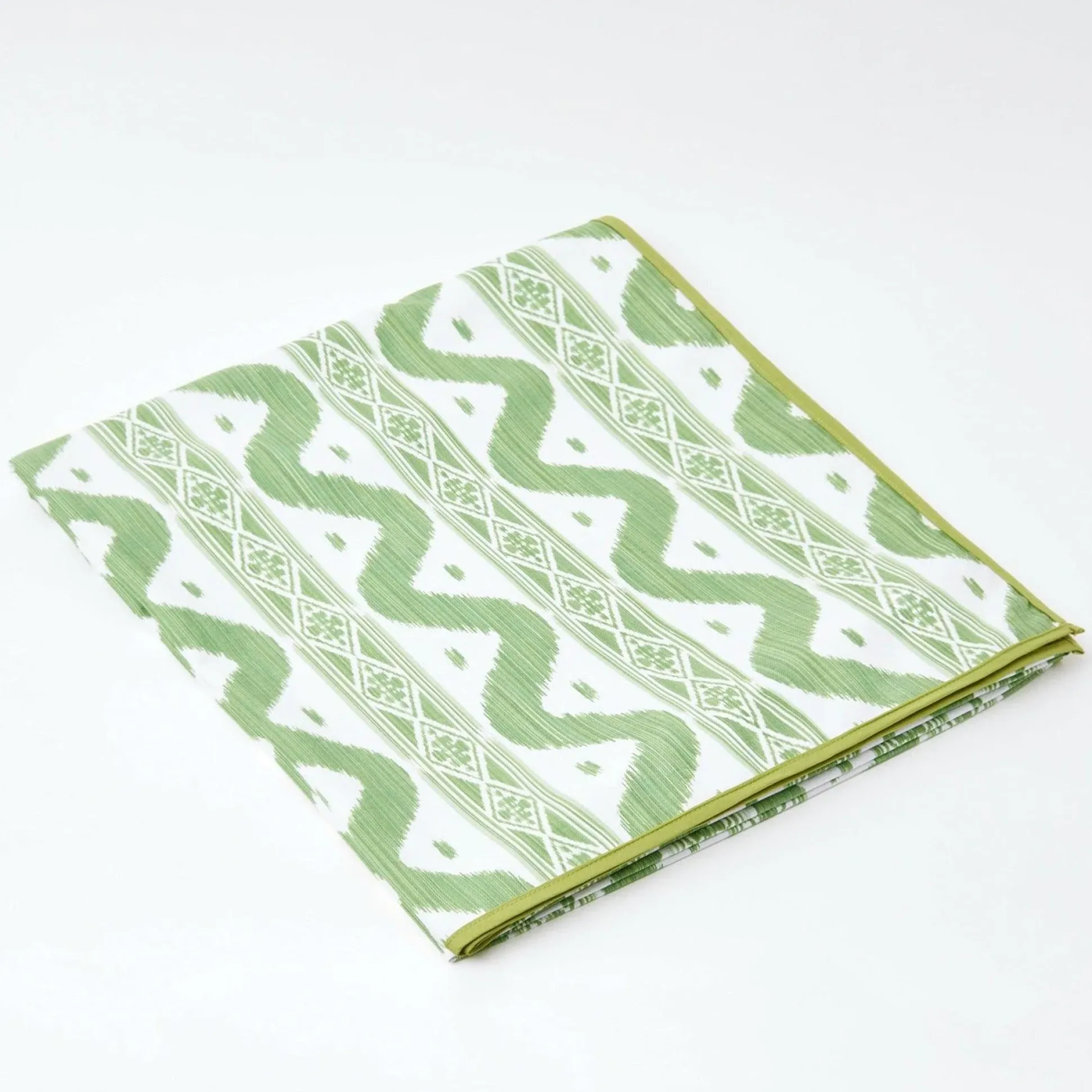 Green Ikat Tablecloth