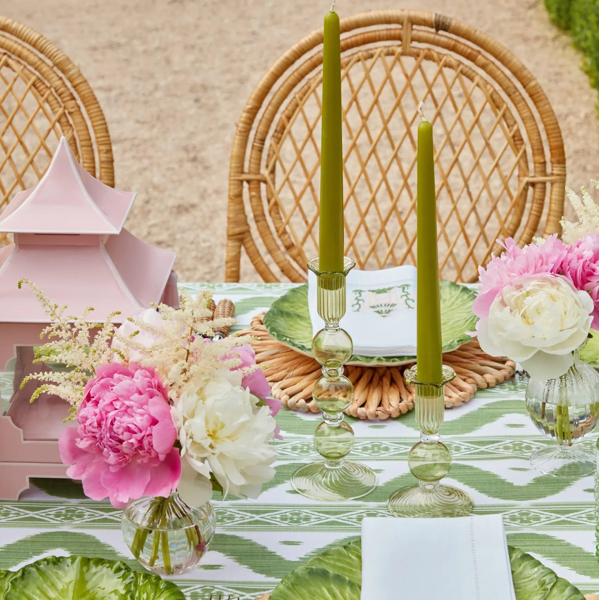 Green Parrot Candlescape
