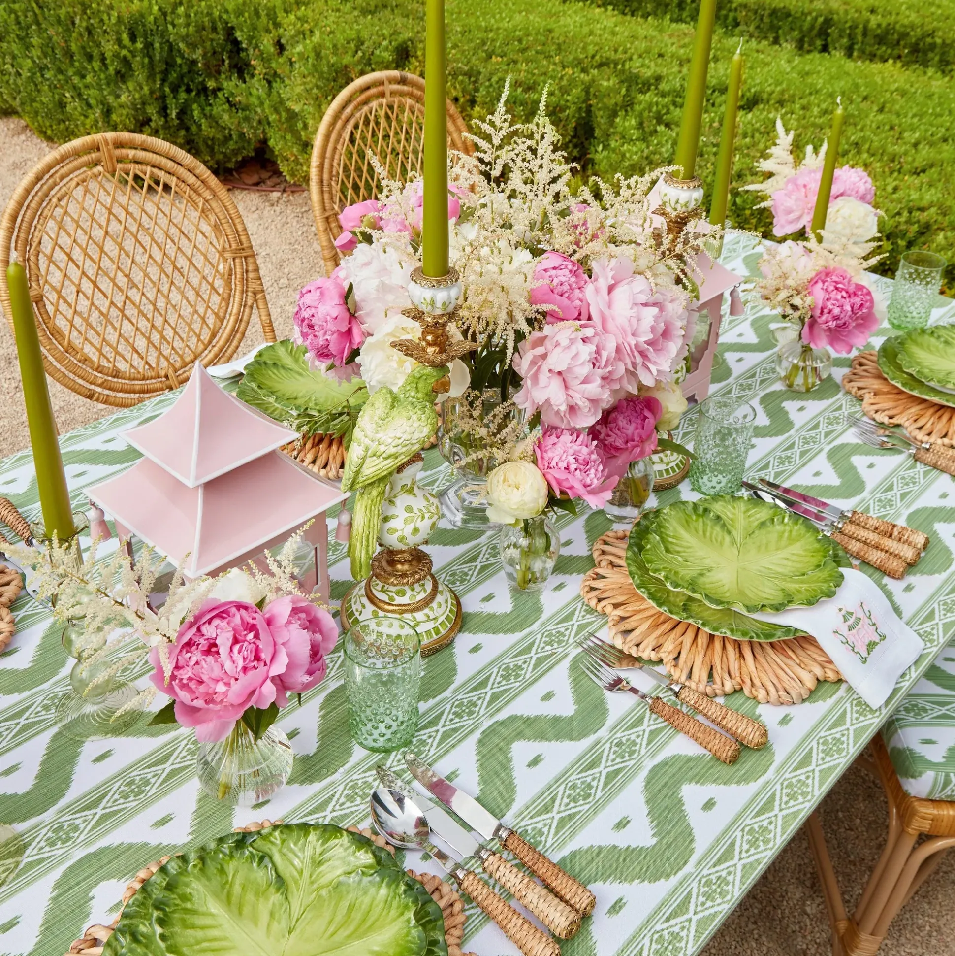 Green Parrot Candlescape