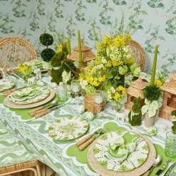 Green Saddle Stitch Napkin Bows (Set Of 4)