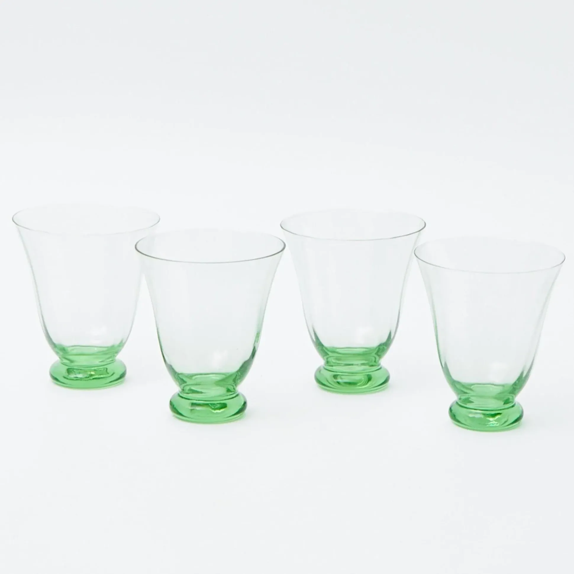Green Tulip Water Glass (Set Of 4)