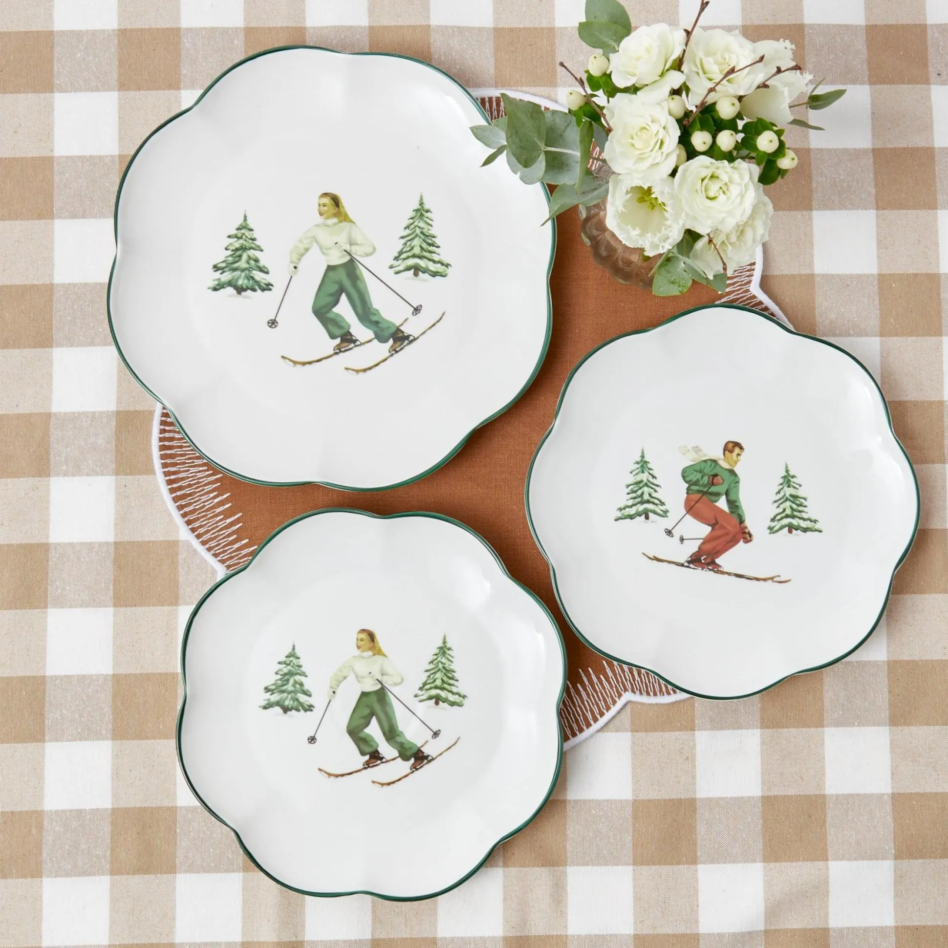 Heidi & Hans Skier Starter Plates (Set Of 4)