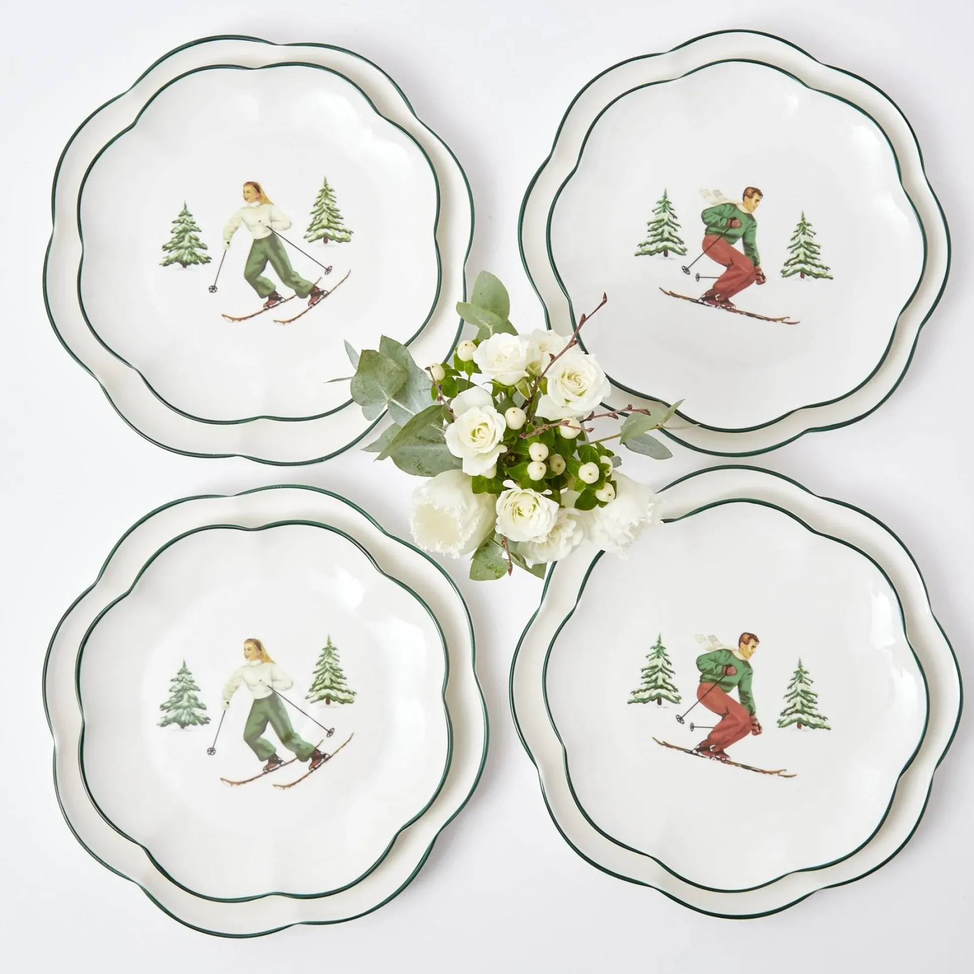 Heidi & Hans Skier Starter Plates (Set Of 4)