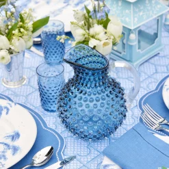 Hobnail Navy Glasses & Jug Set