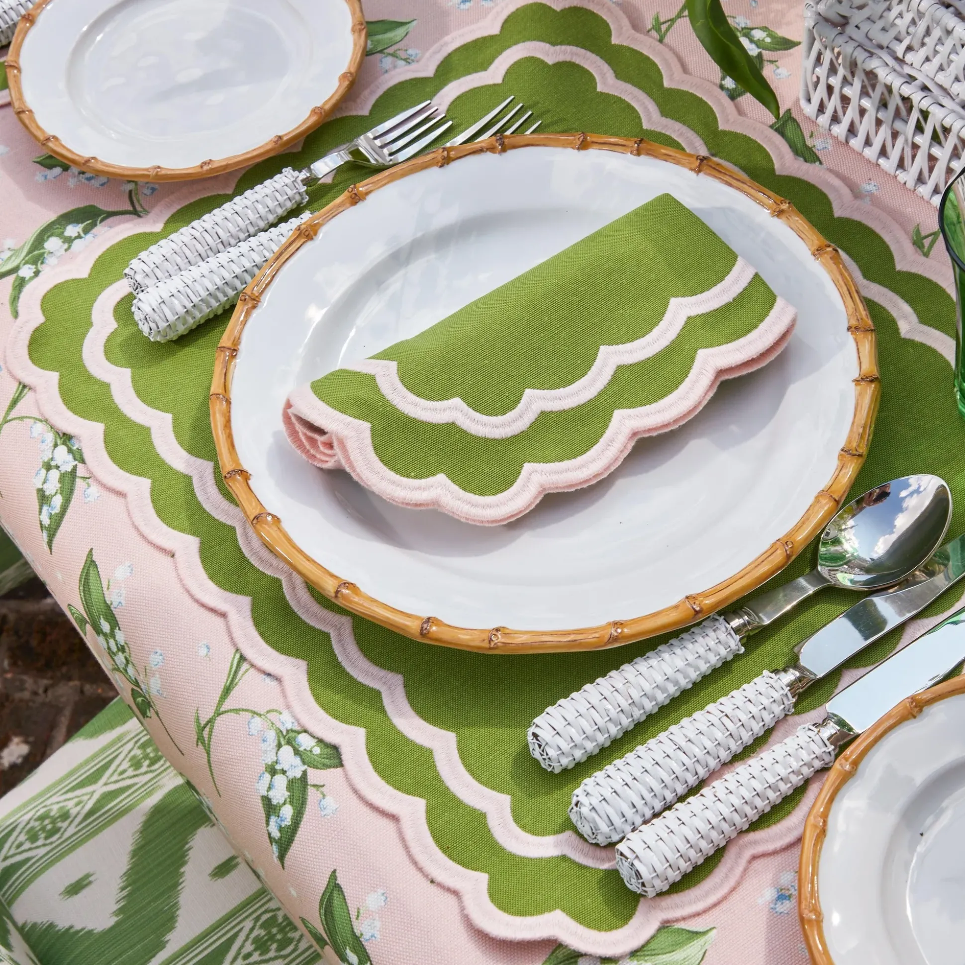 Isla Green & Pink Placemats & Napkins (Set Of 4)