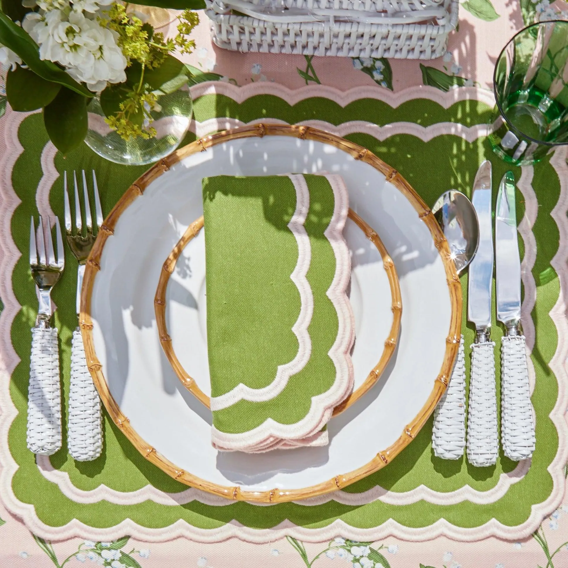 Isla Green & Pink Placemats & Napkins (Set Of 4)