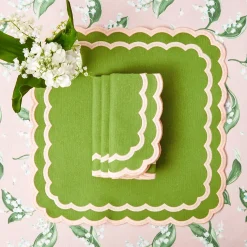 Isla Green & Pink Placemats & Napkins (Set Of 4)