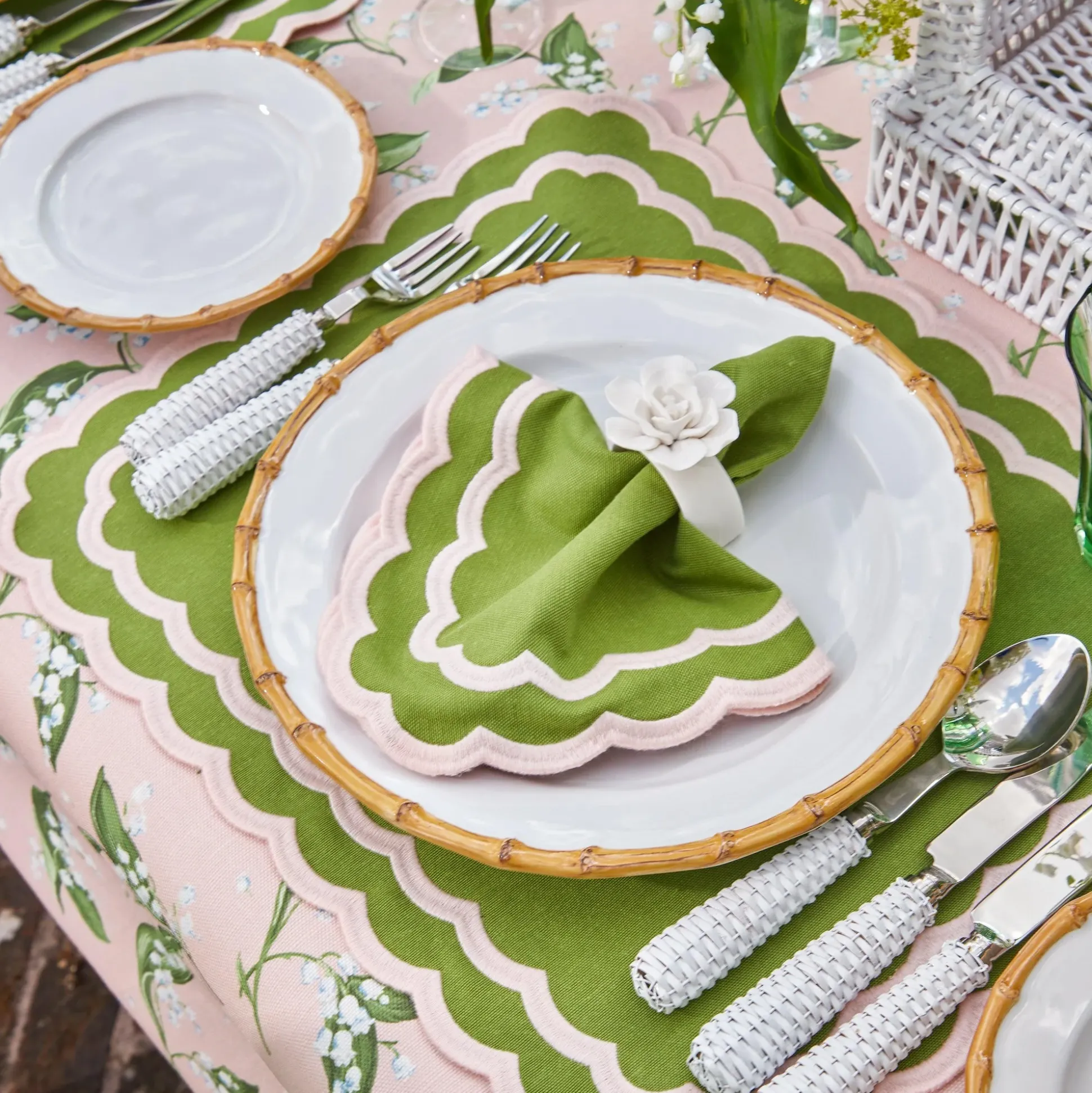 Isla Green & Pink Placemats & Napkins (Set Of 4)