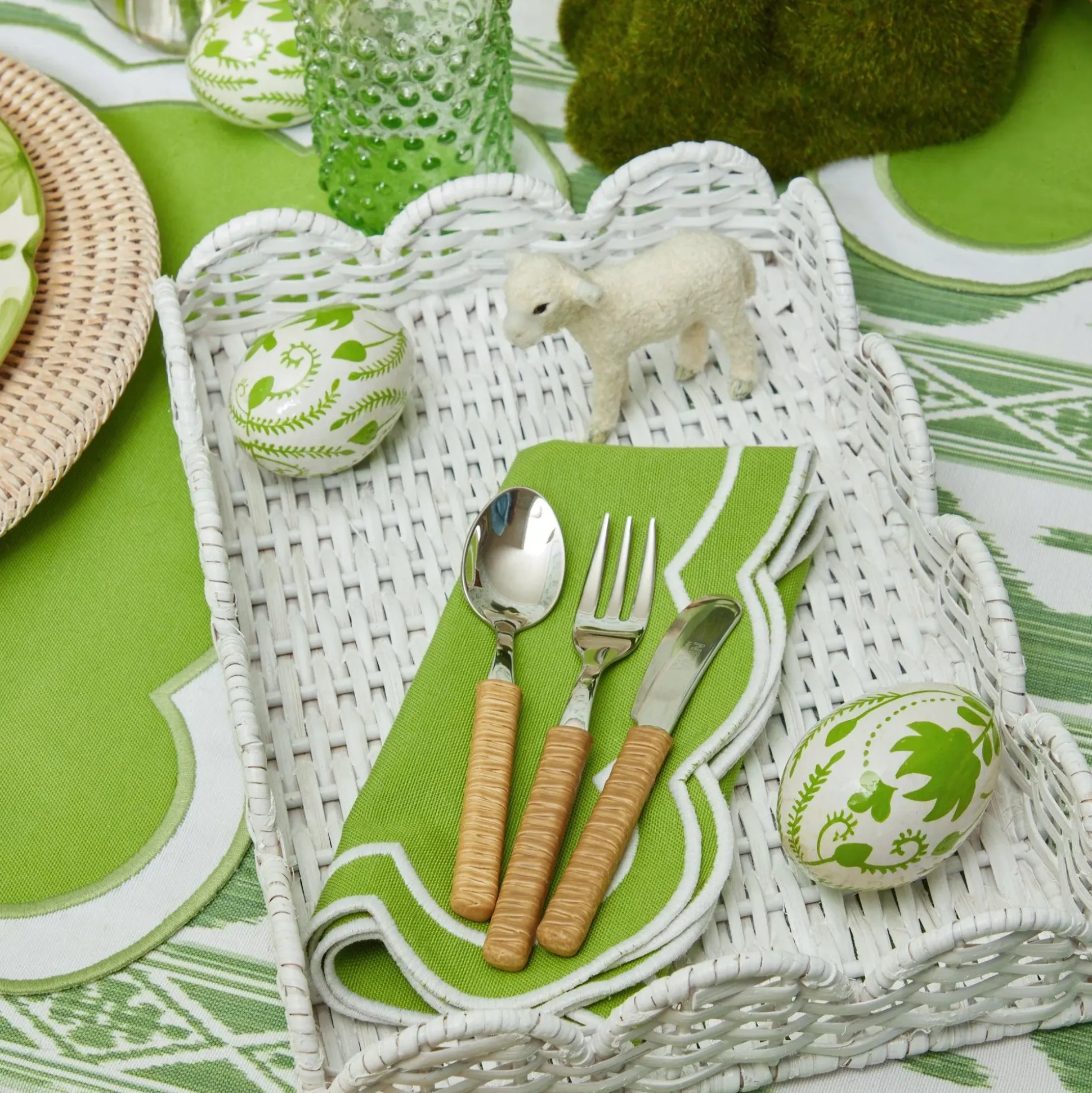 Light Brown Rattan Effect Childrens Cutlery (3 Piece)
