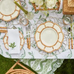 Lily Of The Valley White Linen Napkins (Set Of 4)