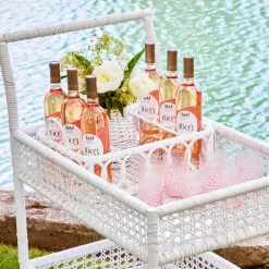 Lorenzo White Rattan Drinks Tray
