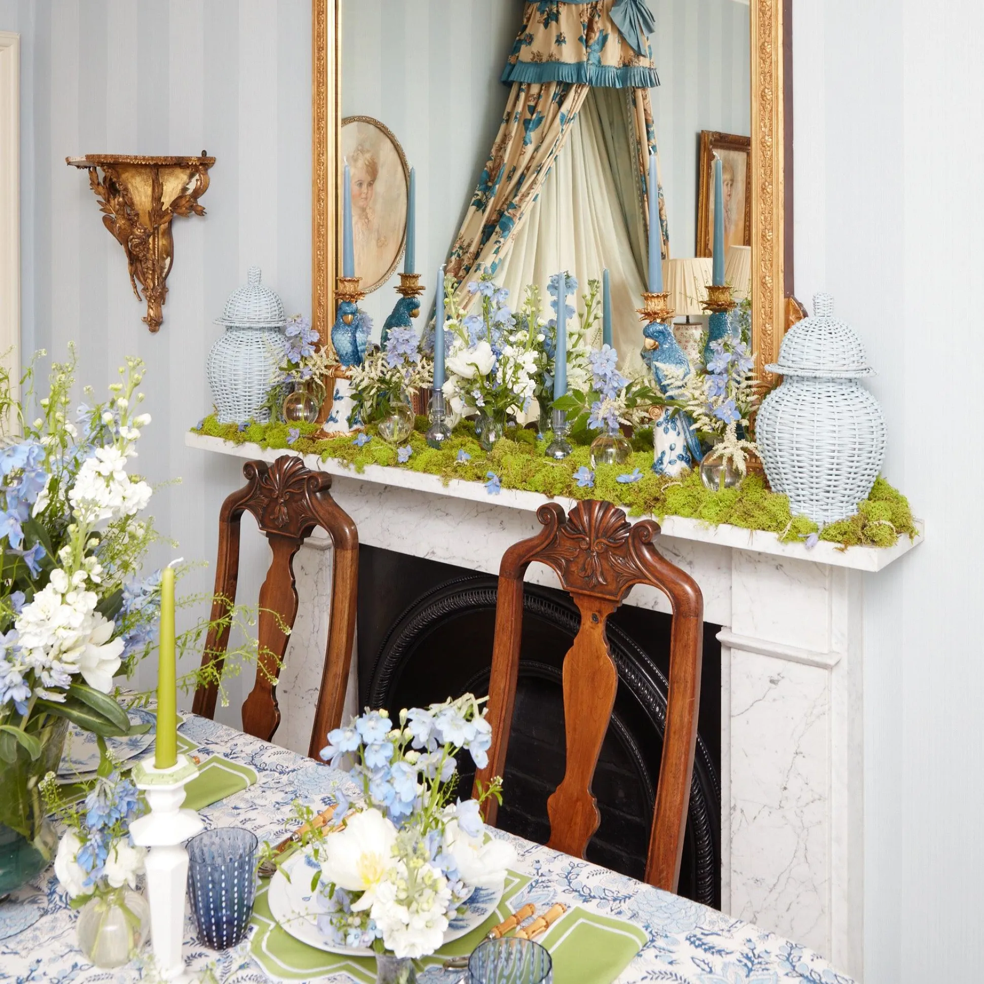 Madeline Azure Candle Holders (Pair)