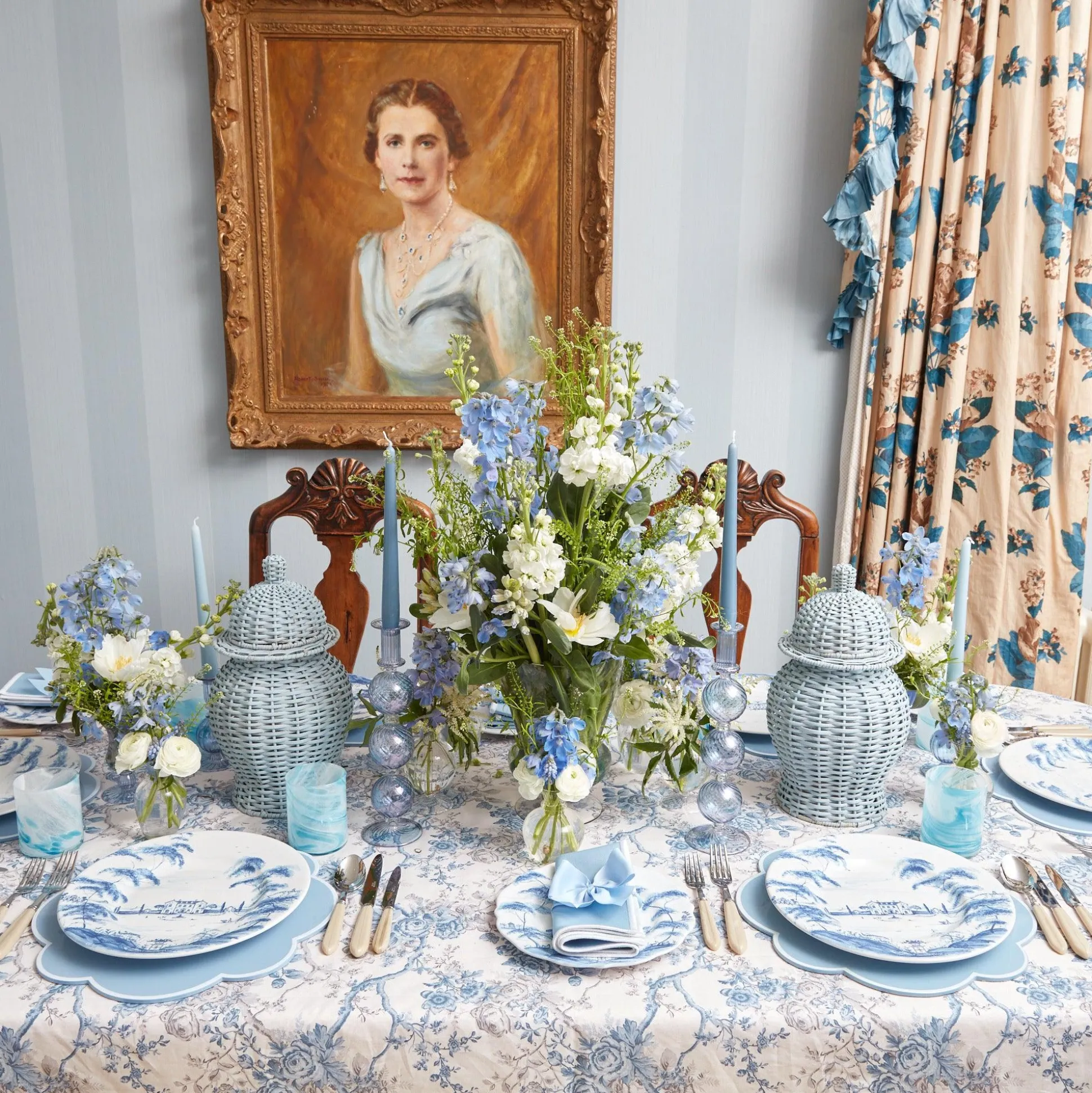 Madeline Azure Candle Holders (Pair)