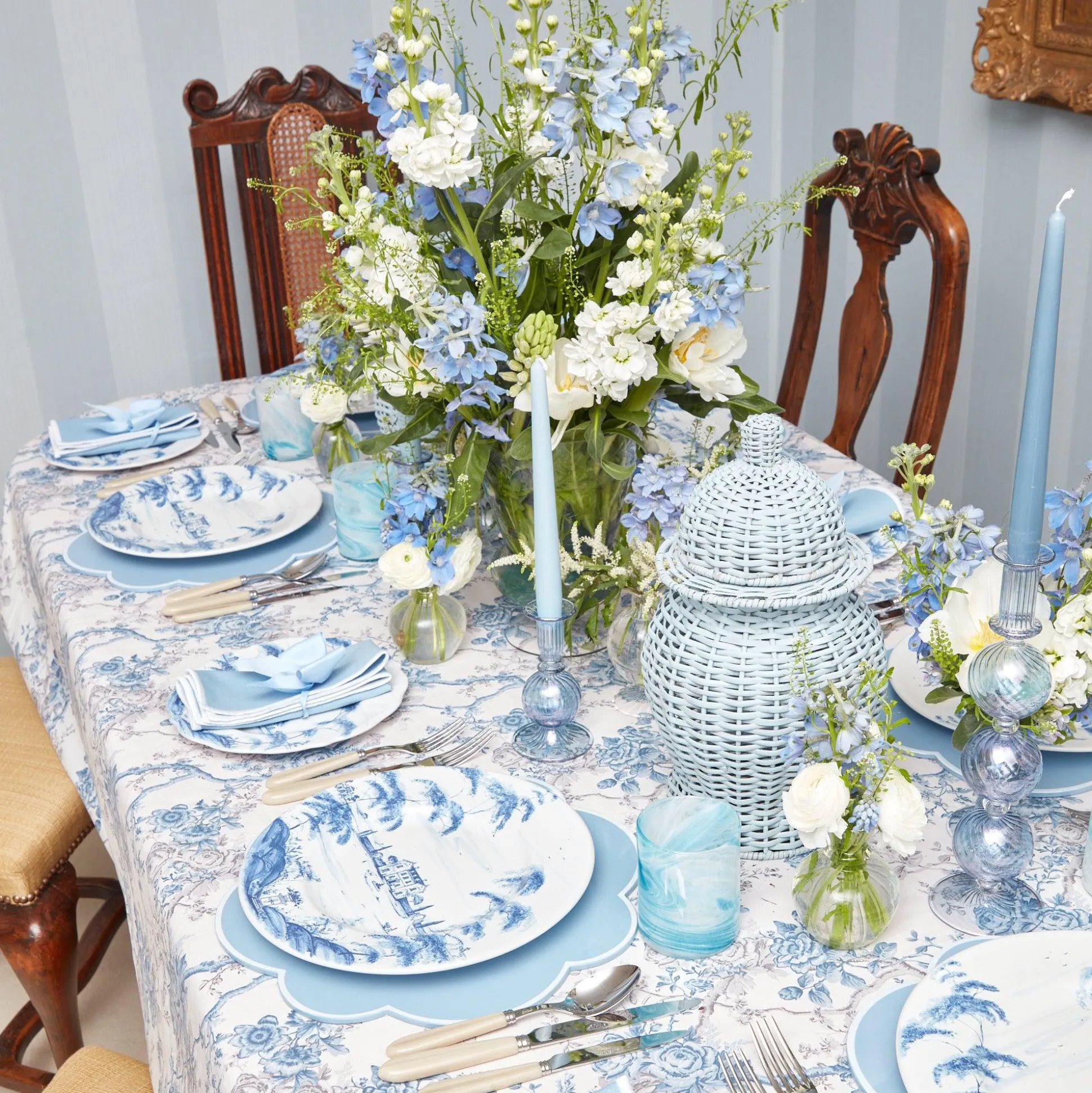 Madeline Azure Candle Holders (Pair)