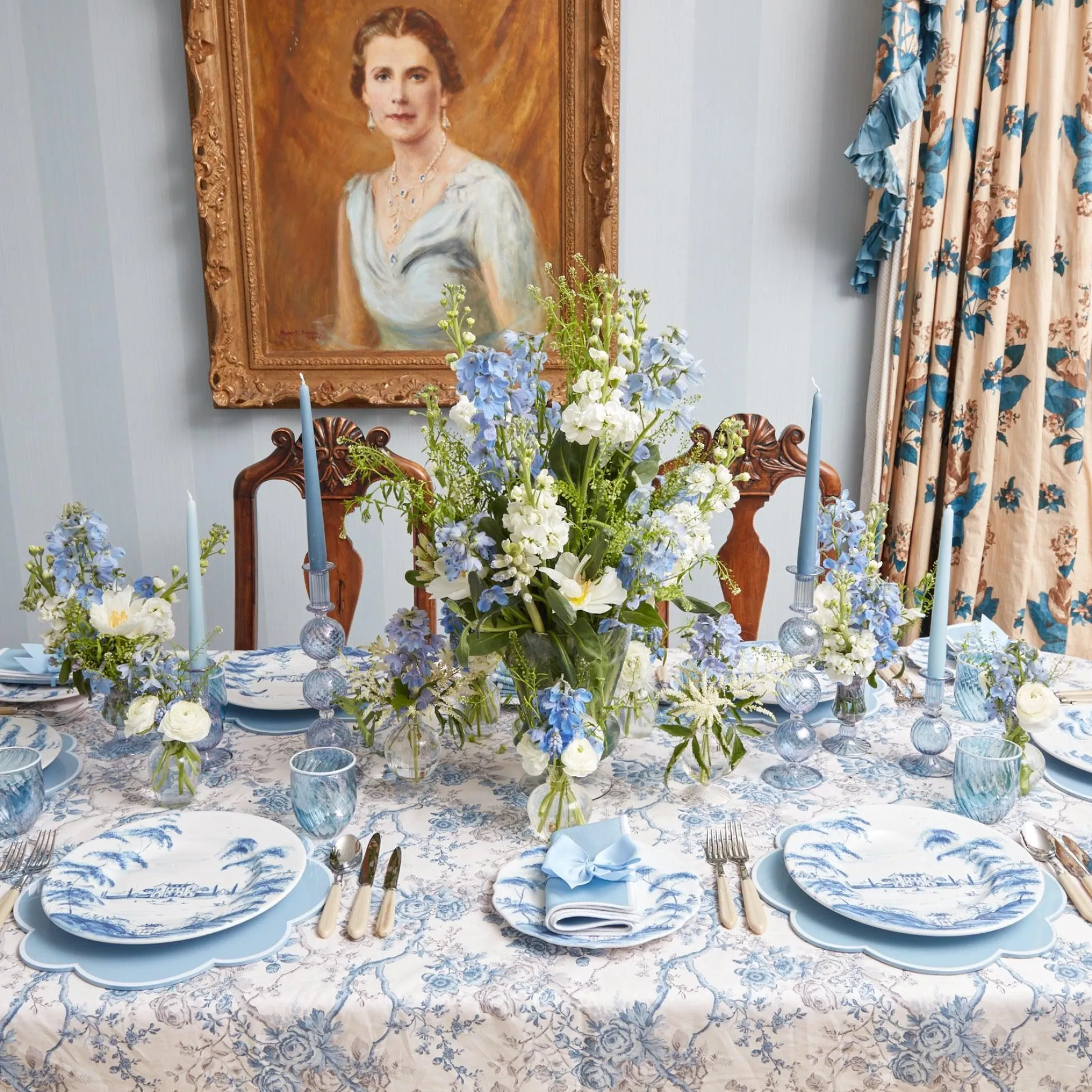 Madeline Azure Candle Holders (Pair)