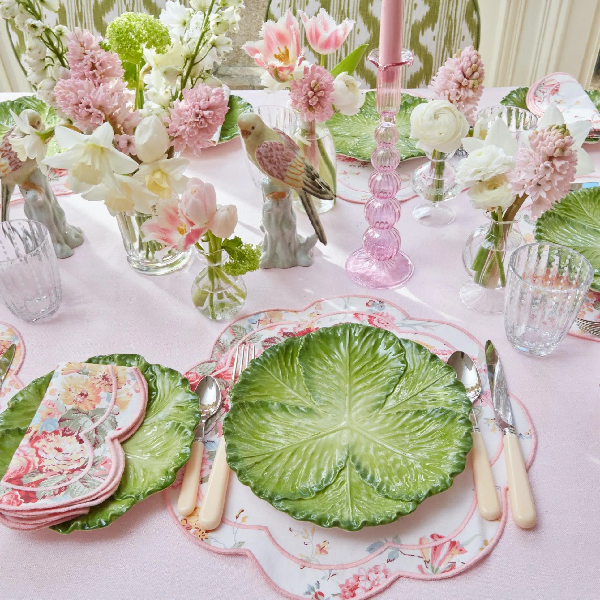 Marguerite Pink Candle Holders (Pair)