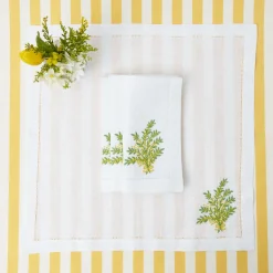 Mimosa White Linen Placemats & Napkins (Set Of 4)