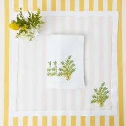 Mimosa White Linen Placemats & Napkins (Set Of 4)