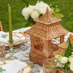 Natural Rattan Pagoda Decoration Set