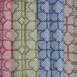 Olive Green Bamboo Trellis Fabric