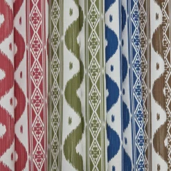 Olive Green Ikat Stripe Fabric