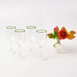 Olive Rim Swirl Glassware Set
