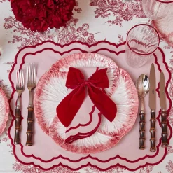 Personalised Red Velvet Napkin Bow