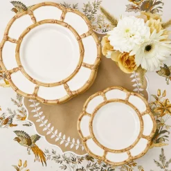 Petal Bamboo Ceramic Dinner Plate (Set Of 4)