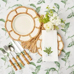 Petal Bamboo Ceramic Dinner Plate (Set Of 4)
