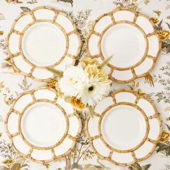 Petal Bamboo Ceramic Dinner & Starter Plates (Set Of 8)