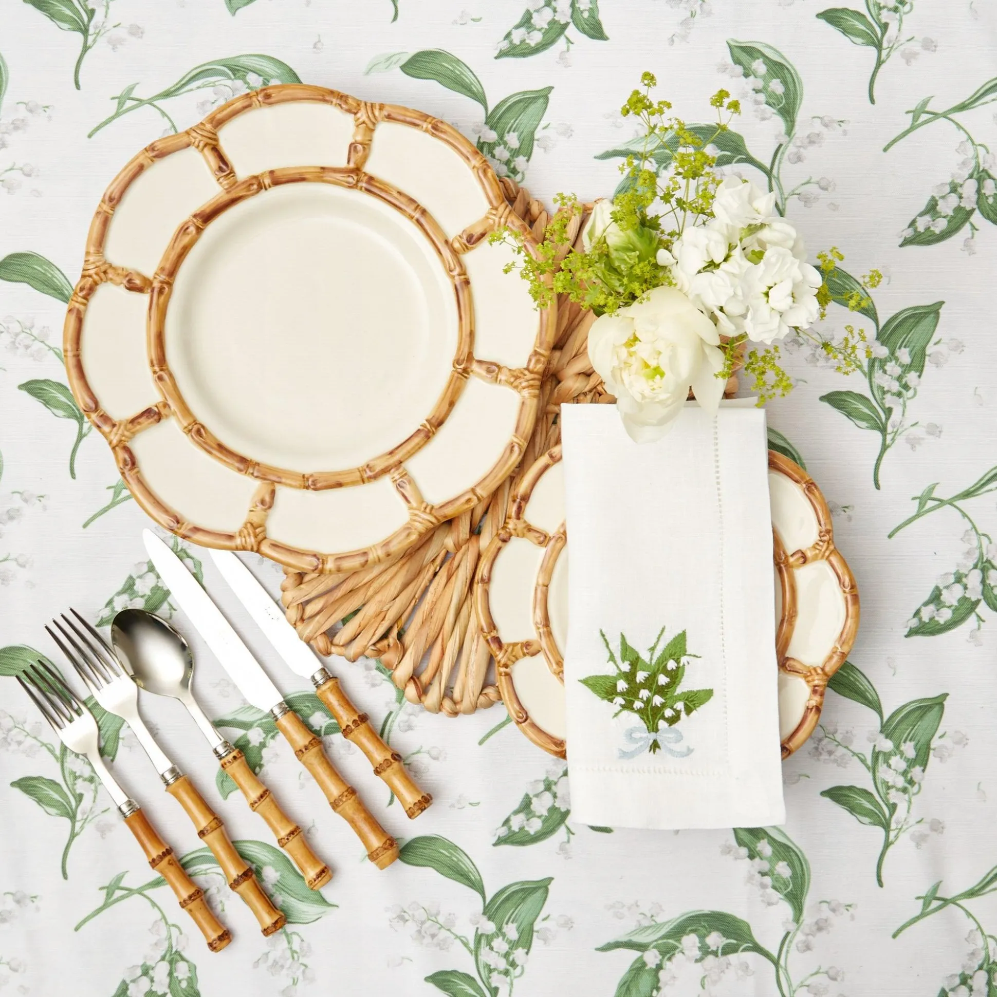 Petal Bamboo Ceramic Dinner Plate